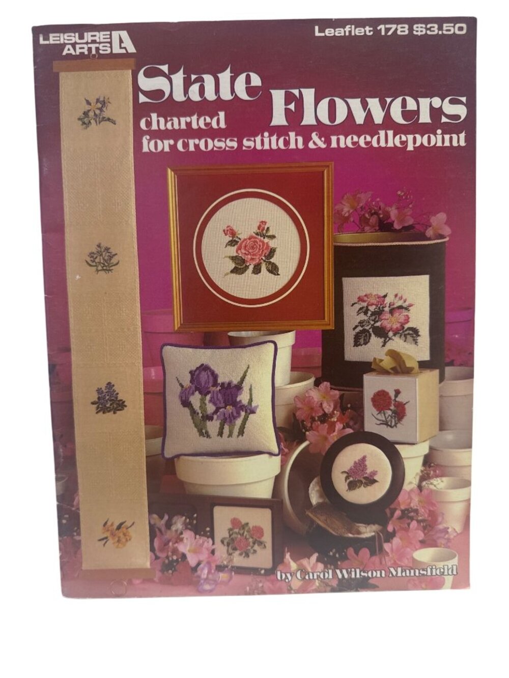 State Flowers Charted Cross Stitch Needlepoint Pattern Book Leisure Arts